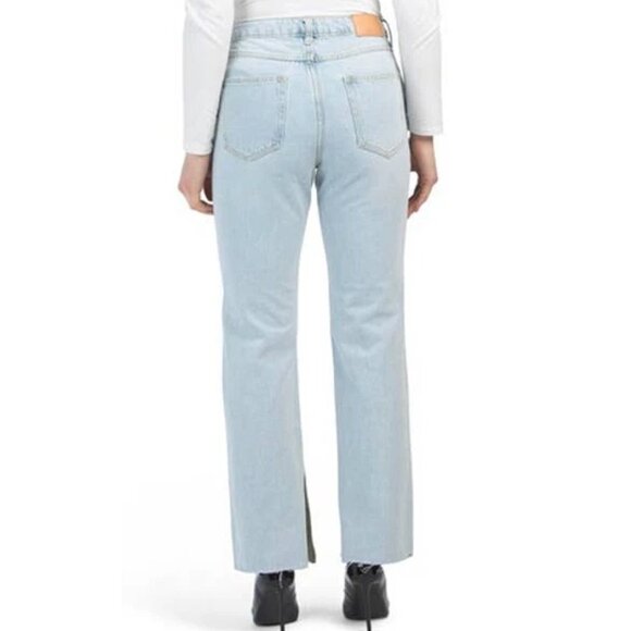 Avec Les Filles Light Wash Distressed Split Seam Jeans | Anthropologie | Size 29 - Picture 1 of 13